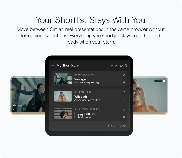 Your Shortlist Stays With You